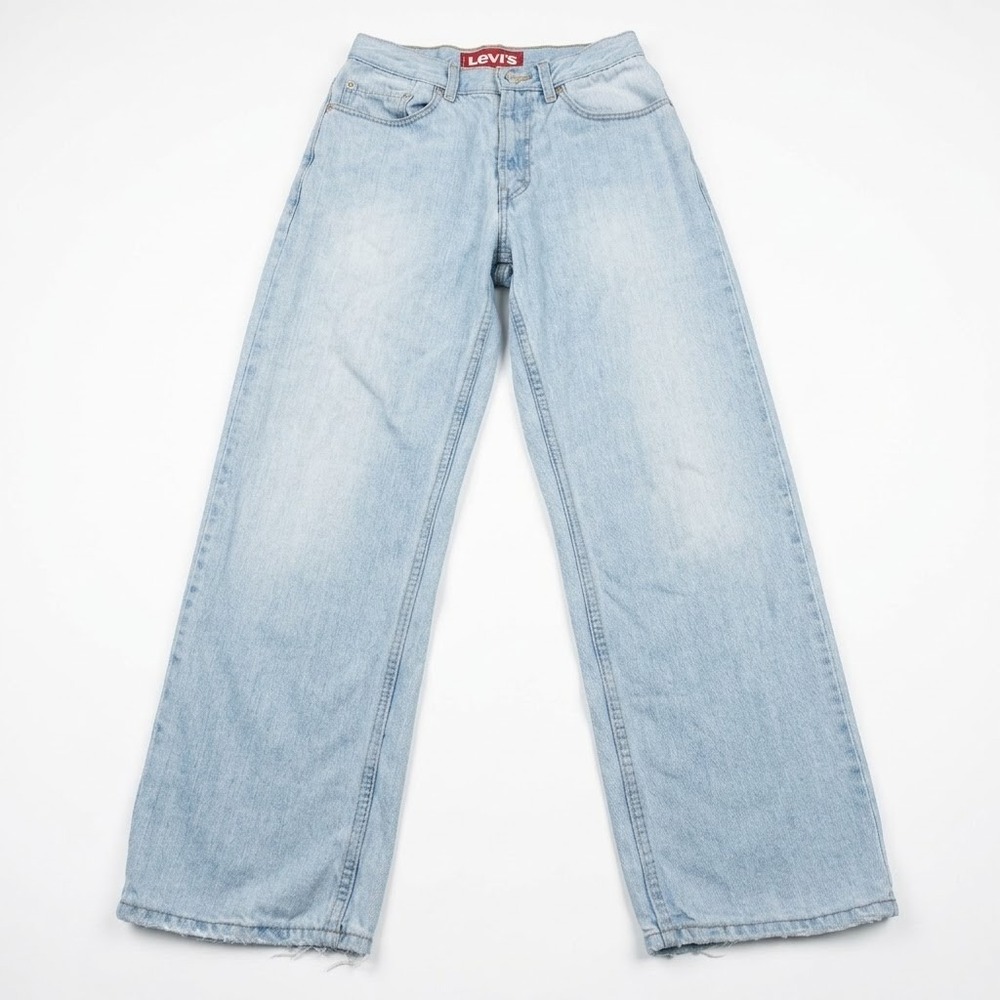 Levis 569 Jeans 27x29 Boys 18 Slim Loose Straight Light Wash Faded Y2K